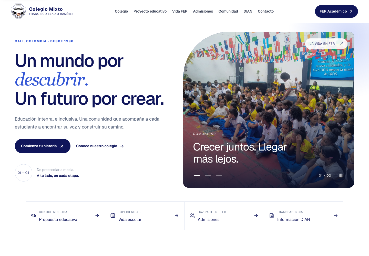Página principal del Colegio Mixto Francisco Eladio Ramírez