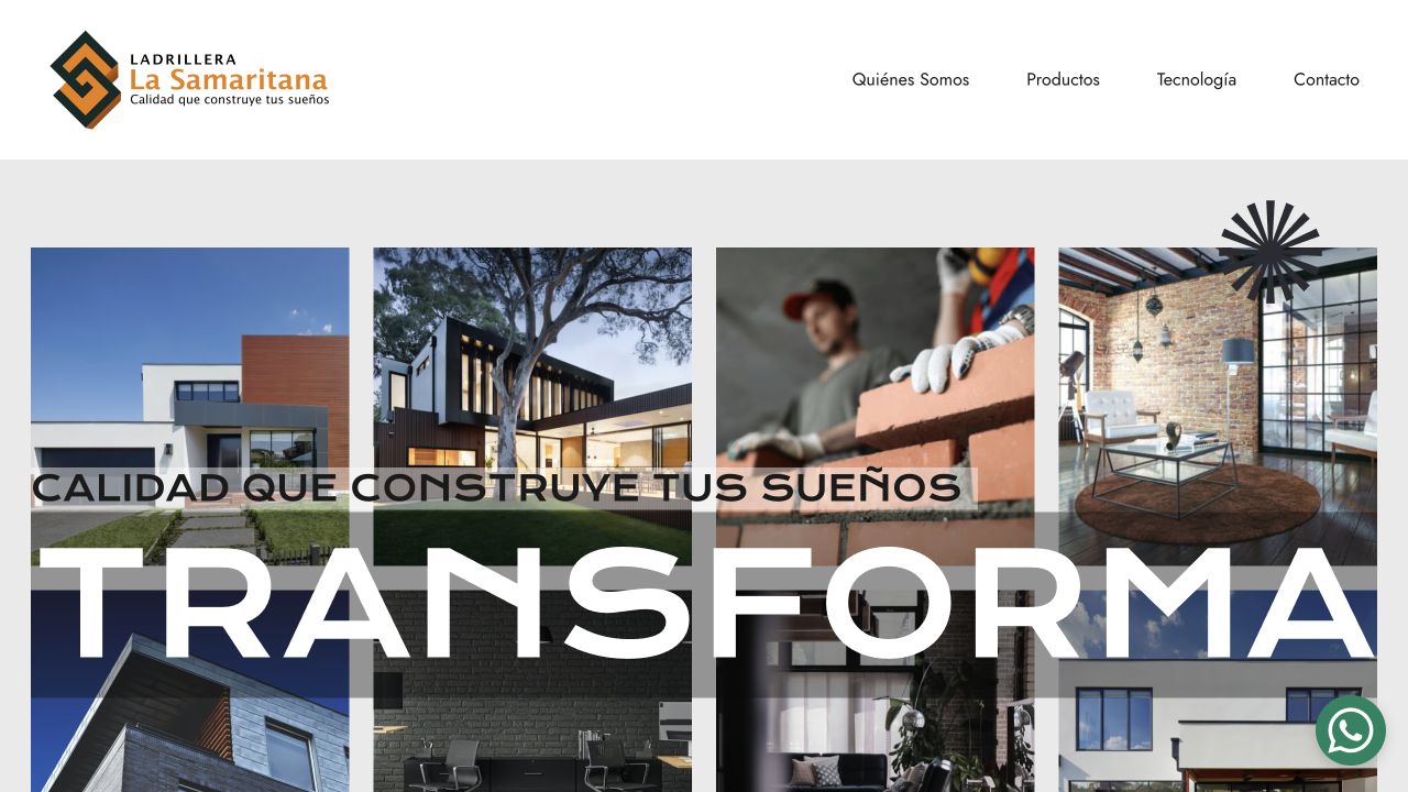 Página principal del sitio web de Ladrillera La Samaritana